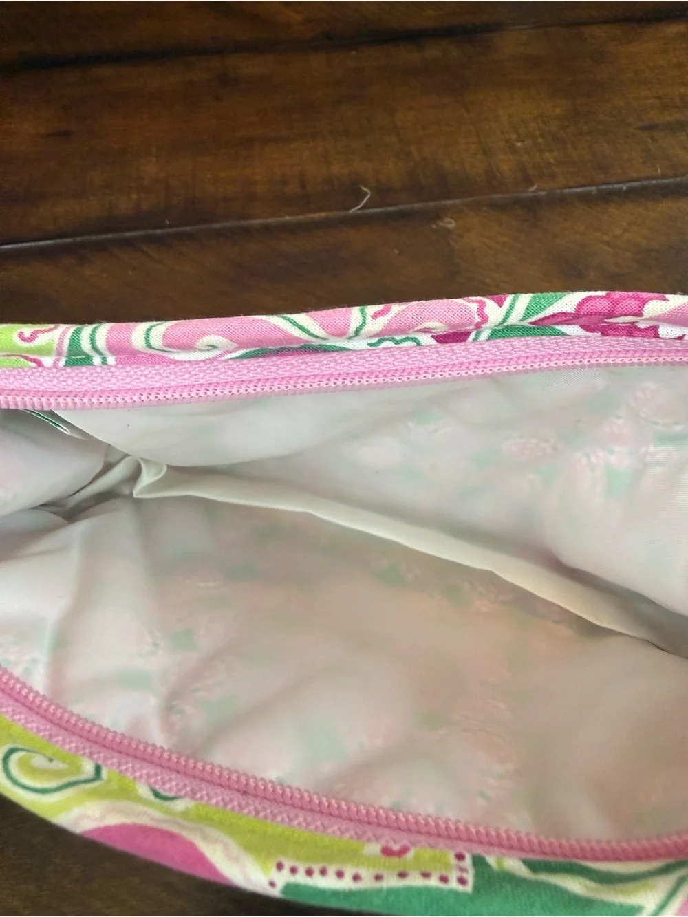 Vera Bradley Quilted Paisley Cosmetic Bag in Pink & Green